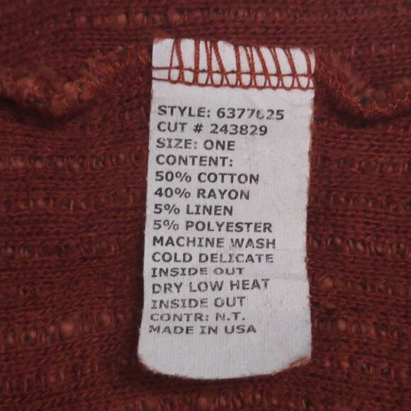 Cut Loose Womens Pullover Sweater Brown Long Sleeve Boat Neck Pockets One Size - Picture 6 of 7